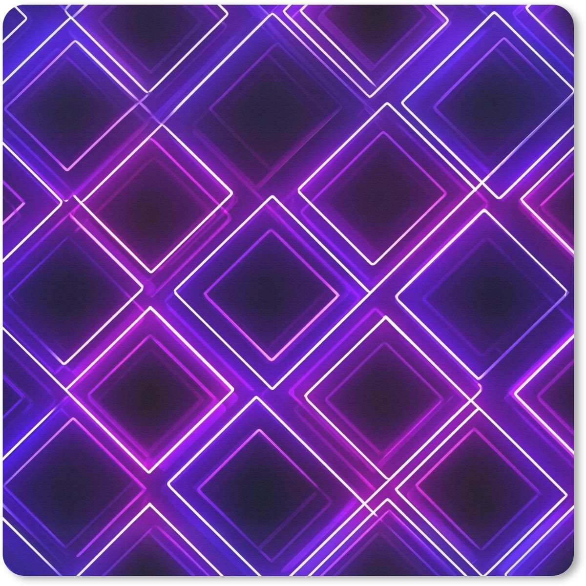 Muismat 20x20 cm - Mousepad Gaming - Ruiten - Neon - Paars - Muismatten