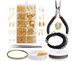 DIY Zelf Sieraden Maken Starter Set - Juwelen Start Pakket - Sieraden Maken Benodigdheden Kit - voor Armbanden, Kettingen en Oorbellen - goud