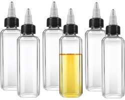 Allecto Plus - Knijpflessen Set 100 ml voor Olie & Azijn - 6 Stuks. Navulbare Doseerflessen voor Olijfolie, Saus en Meer