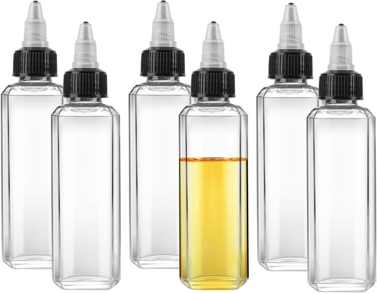 Allecto Plus - Knijpflessen Set 100 ml voor Olie & Azijn - 6 Stuks. Navulbare Doseerflessen voor Olijfolie, Saus en Meer