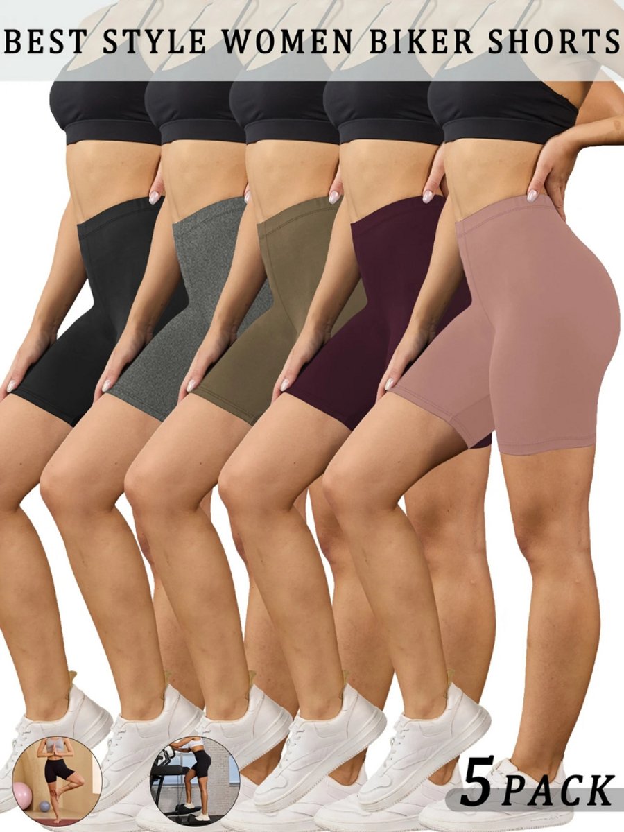 Livano Biker Short Dames Korte Legging Lange Onderbroek Bikershort Met Pijpjes 5 Pcs 3 Gemengd