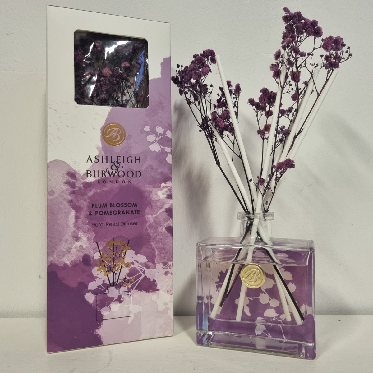 ASHLEIGH & BURWOOD In Bloom Diffuseur De Parfum Fleur De Prunier & Grenade – 150 Ml, Jusqu'à 3 Mois De Fraîcheur Florale !