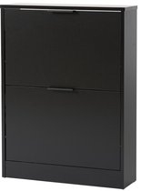 ACAZA Schoenenkast - Schoenenrek - Schoenenkast Met Deuren - 58.5 x 17 x 77.5 cm - Zwart
