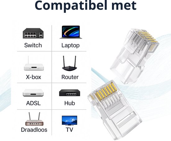 10 Stuks RJ45 Connector Reparatieclips – Compatibel Met Cat5e En Cat6, Voorkomt Kabelbreuk, Zwart Of Transparant 3 miniatura