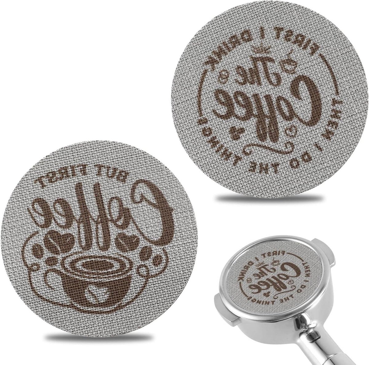 Inovra Plus - Herbruikbaar Roestvrij Staal Koffie Filter Mesh Plaat - Set van 2 - Geschikt voor Espresso - 53.3mm Diameter - 1.7mm Dikte - 150 Micrometer - Espresso Portafilter Filter Mand