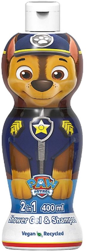 Gel douche et shampoing 2 en 1 Air-Val Paw Patrol Chase pour enfants 400 ml