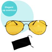 Altoura® Nachtbril Auto - Felle koplampen - Blauwlicht Bril - UV400 Bescherming - Computerbril - Geschikt voor dames/heren - Stijlvol Design - Incl. Brillenzakje - Night Vision - Blue Light Glasses - Polariserend - Bril Zonder Sterkte - Reizen Cadeau