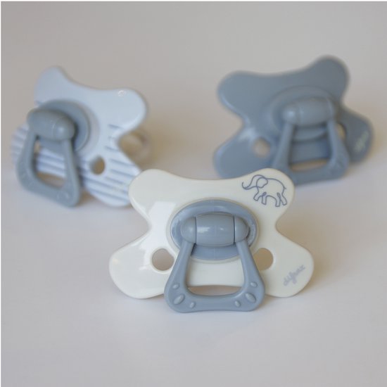 Difrax Natural Fopspeen - 6 tot 12 Maanden - Olifant - Grijs Olifantenprint - 2 Stuks van Merkloos — afbeelding 5