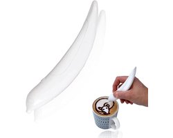 Kruidenpen Voor Koffie - Cappuccino Decoratie Pencil - Latte Art Pen - Koffie Sjablonen Maken - Cappuccino-Koffie-Snijpen - Kookgereedschap Voor Koffie - Voor Barista-Sjabloon/Gebak/Ander Eten/Kunst - Wit