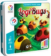SmartGames - LogiBugs - NIEUW 2024! - 48 opdrachten - magnetisch denkspel - 12 lieveheersbeestjes - lente - reisspel