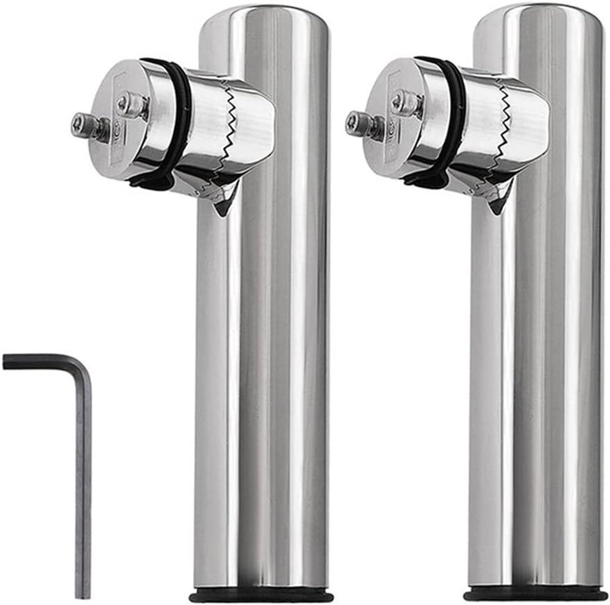 Allecto Plus - RVS Klemhouder voor Vissersboten - 2 Stuks - Jachtrekken - Boot Accessoires met 7/10'' tot 1'' Buis - Marine Accessoires