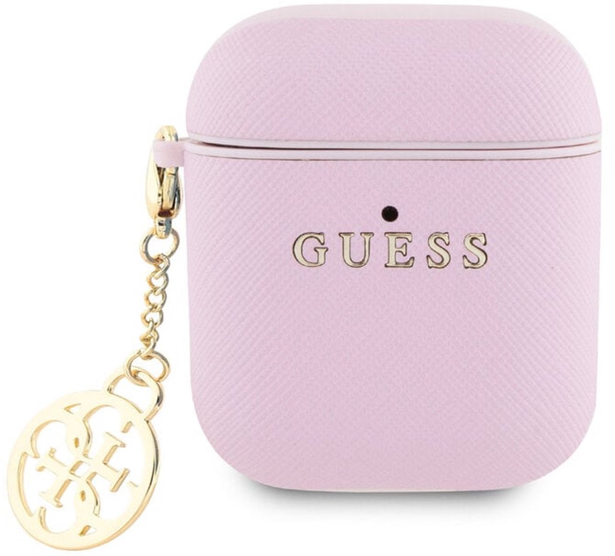 Guess Airpods - Airpods 2 Case - Saffiano - Circle Charm - Roze