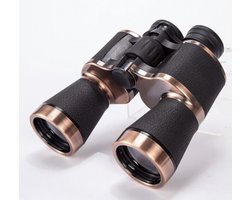 ZYLARO Premie Verrekijker 20x50 - Professionele Verrekijker Inlcusief Draagtas - Compacte verrekijker - Retrotelescoop - voor vogels kijken, jagen, theater - Zwart en Bronzen
