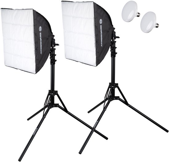 BRESSER BR-170C LED Daglicht Set – Softbox & Statief – Studioverlichting voor Foto & Video