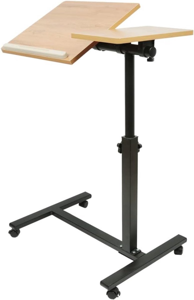 ZRSS® Laptoptafel op Wielen - Bijzettafel Verstelbaar - Bedtafel (Eik)