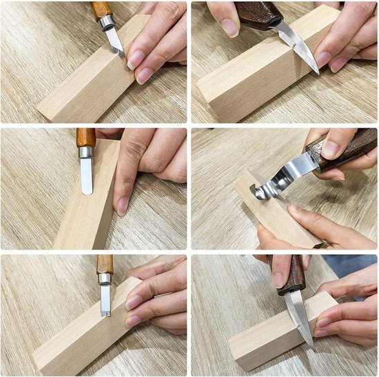 15-delige houtsnijgereedschapsset, snijgereedschap, houtsnijgereedschap, beginners met antikort-handschoenen, gereedschap voor beginners en professionals