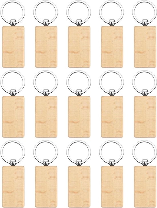 Houten sleutelhangers voor ambachten, 50 stuks graveren van blanks