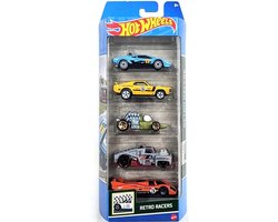 HOT WHEELS 5 CARS IN BOX LAMBORGHINI COUNTACH PACE CAR, '70 FORD MUSTANG MACH1 HEAD STARTER, ERIKSTEIN ROD AND PORSCHE 917 LH (HTV50-JA10C) RETRO RACERS 1:64
