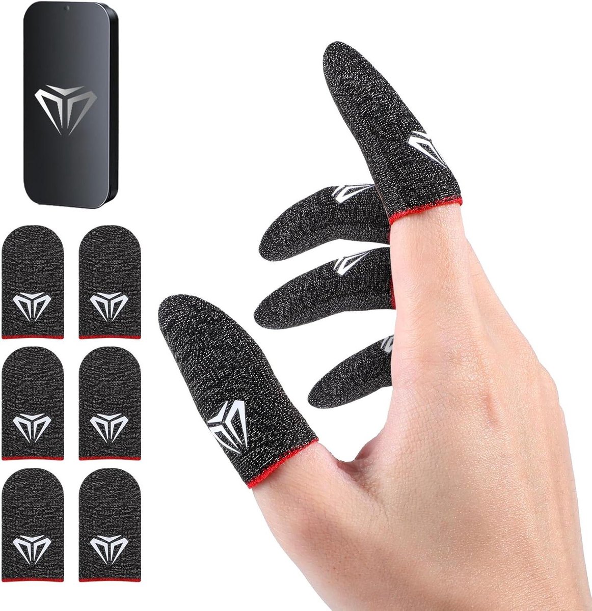 Allecto Plus - Gaming vingersleeve voor mobiele touchscreen games - 6 stuks - Handschoenen voor vingerafdekking