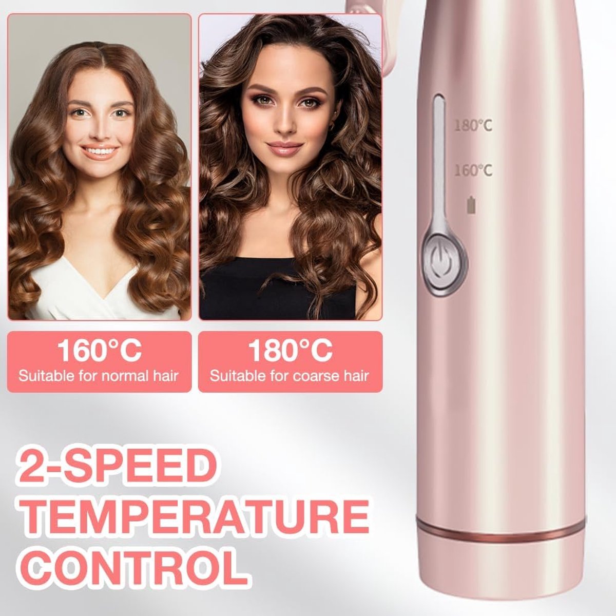 Krultang 19 mm, USB-oplaadbare keramische krultang met 2 - afbeelding 2