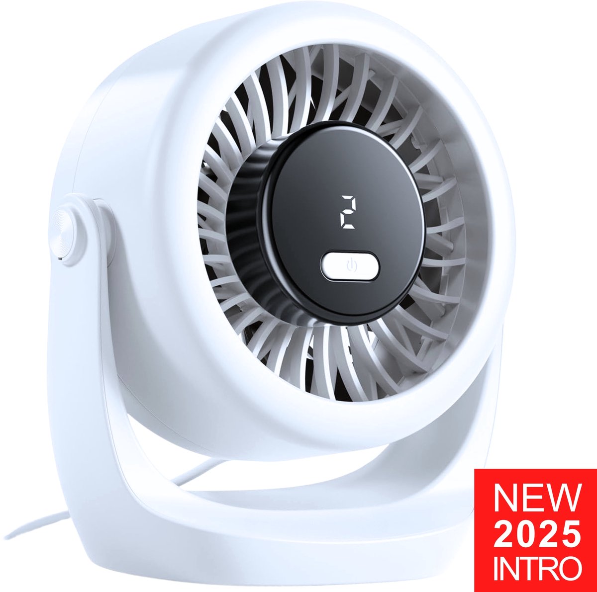 Diveblues® Premium USB Ventilator – JetForce™ AirFlow-technologie – Stil & Superkrachtig – High Speed 11 m/s – Cycloon Luchtstroom - 5 Snelheden –Compacte & Draaibaar – Voor Thuis, Auto, Vakantie & Werkplek – USB Plug & Cool