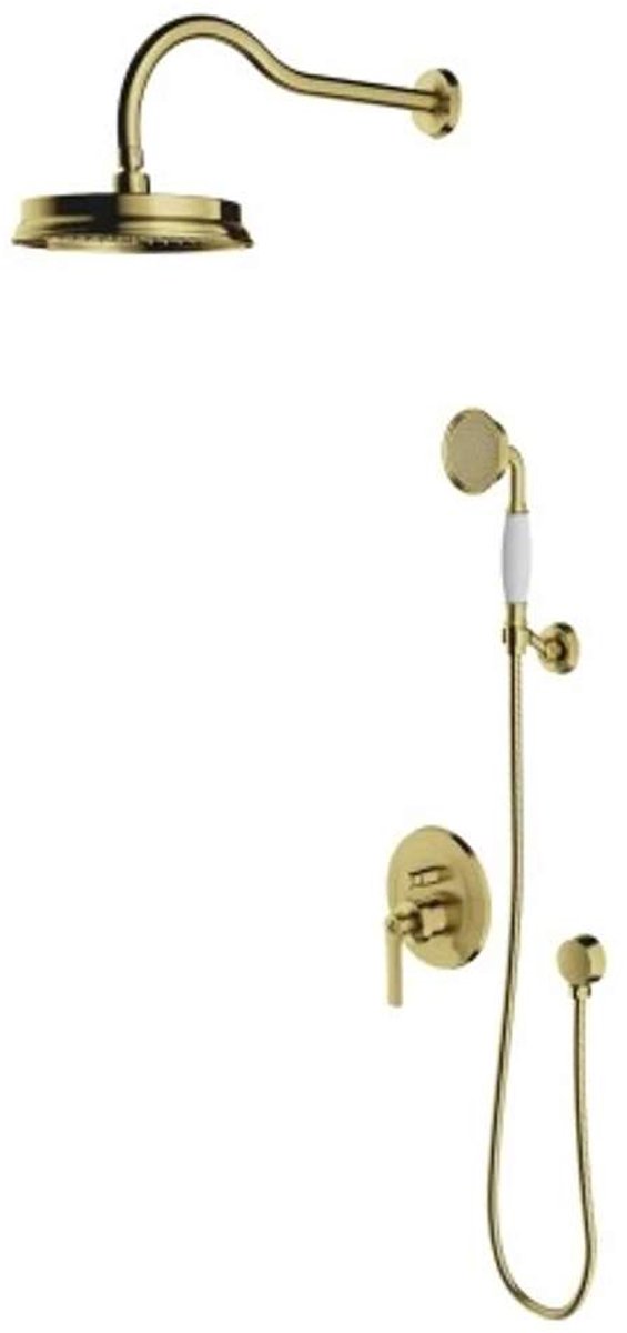 OMNIRES Armance - Doucheset met inbouwkraan, met huis, diameter 22,5 cm, geborsteld messing SYSAM10BSB