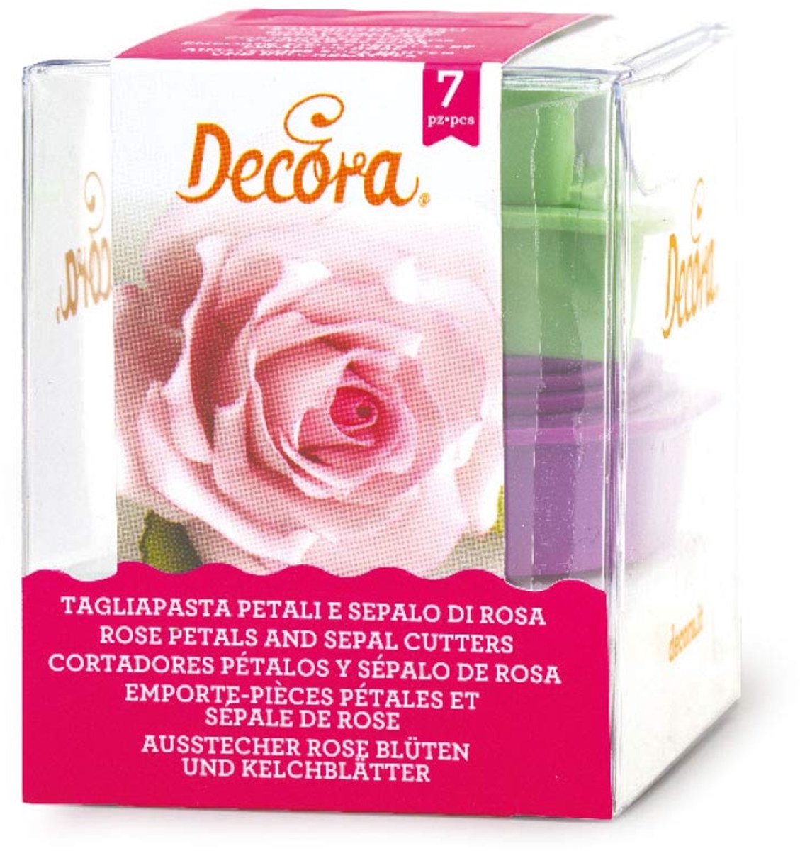DECORA KIT 7 Cutters Rosen-Set, Plastik, violett, 8.5 x 8.5 x 5 cm