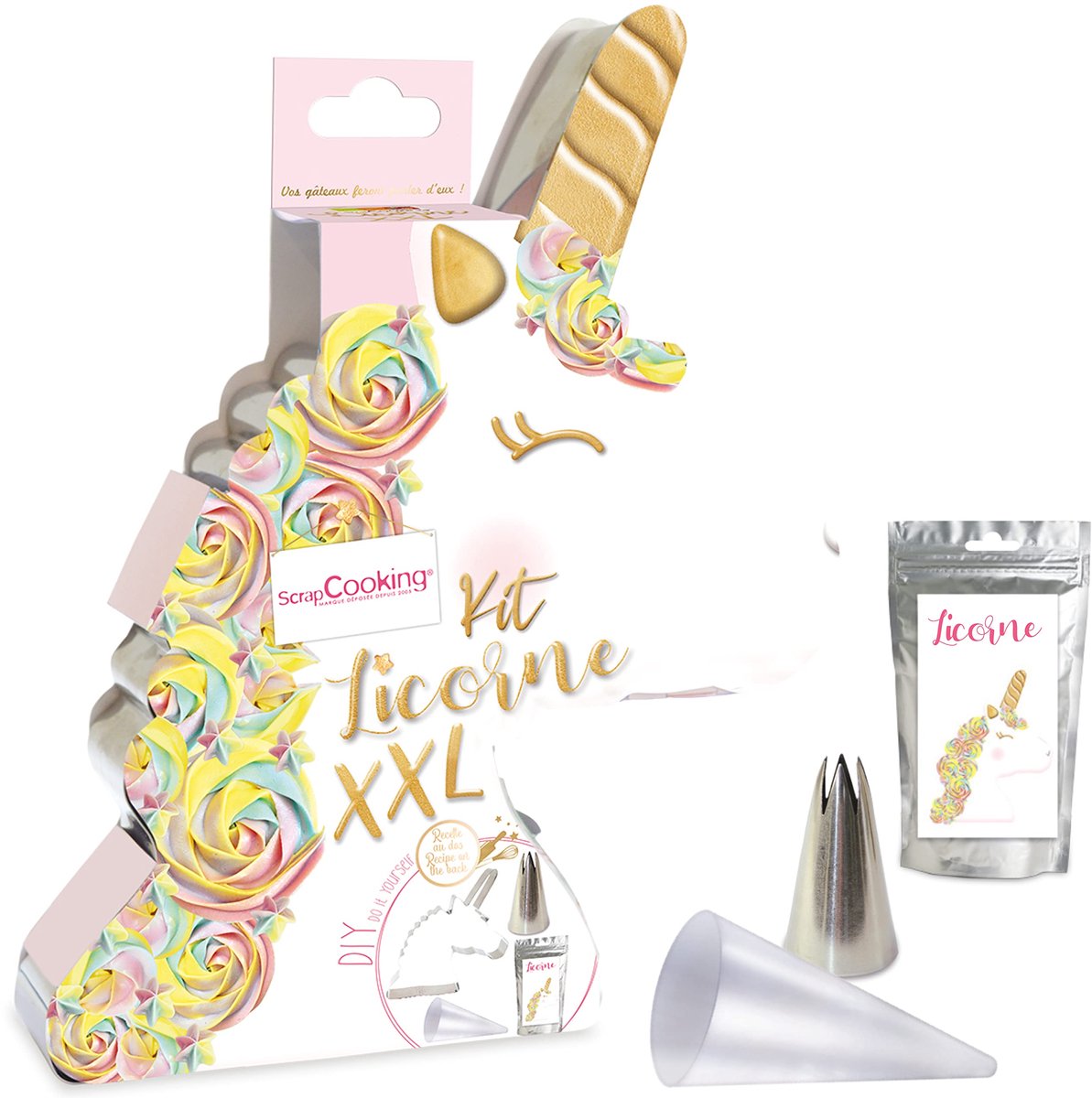 SCRAP COOKING 3917 ScrapCooking XXL Unicorn koekjesvorm gemaakt van 18/8 roestvrij staal, voedselveilig
