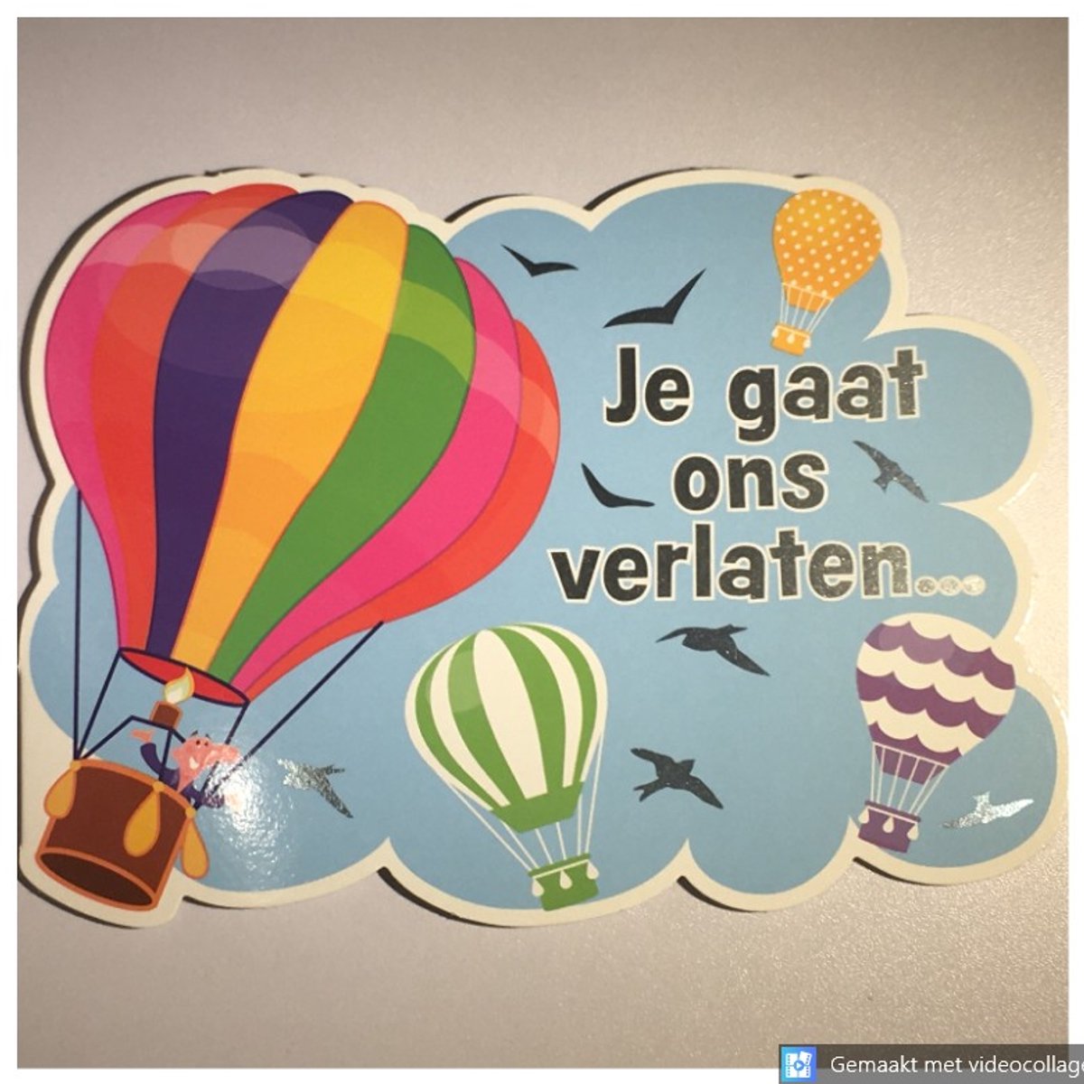 3 Luxe Wenskaarten Afscheid - Luchtballon - Verlaten Wens Kaart - 1 Motief - Think Shape - Touche Cards - Met Envelop - 18x13cm - Separation - Parting - Abschied