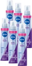 NIVEA Extra Strong Styling Mousse - Haarmousse - met Panthenol en Vitamine B3 - 6 x 150ml - Voordeelverpakking