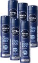 NIVEA MEN Cool Kick Deodorant Spray - Anti-Transparant Deo - 72u Bescherming - Voordeelverpakking - 6 x 150 ml