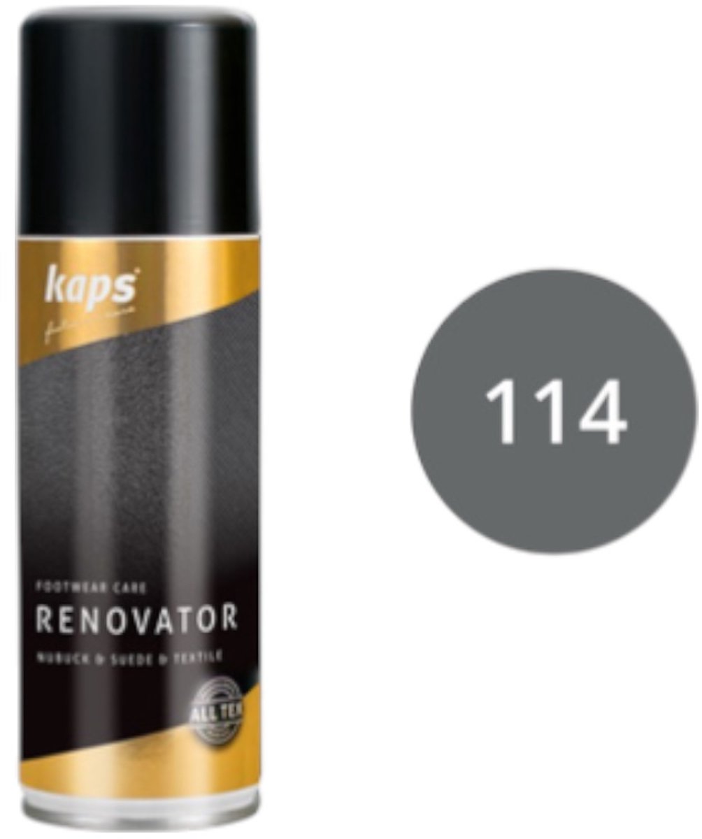 Kaps Renovator Spray voor suede en nubuck - frist de kleur op en verzorgt het leer - (114) Licht Grijs - 200ml