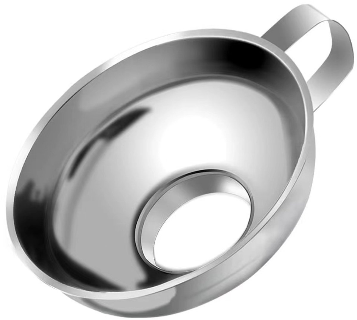 Crrynuo - Trechter - 15 cm breed - roestvrij staal - zilverkleurig - met handvat - geschikt voor het inmaken van jam- vloeibare oliën-specerijen en bonen