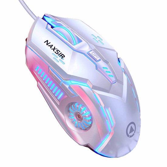 NAXSIR Mechanische Bedrade Gamingmuis - 6-Knop, 7-Kleuren RGB - Geluid/Stilversie