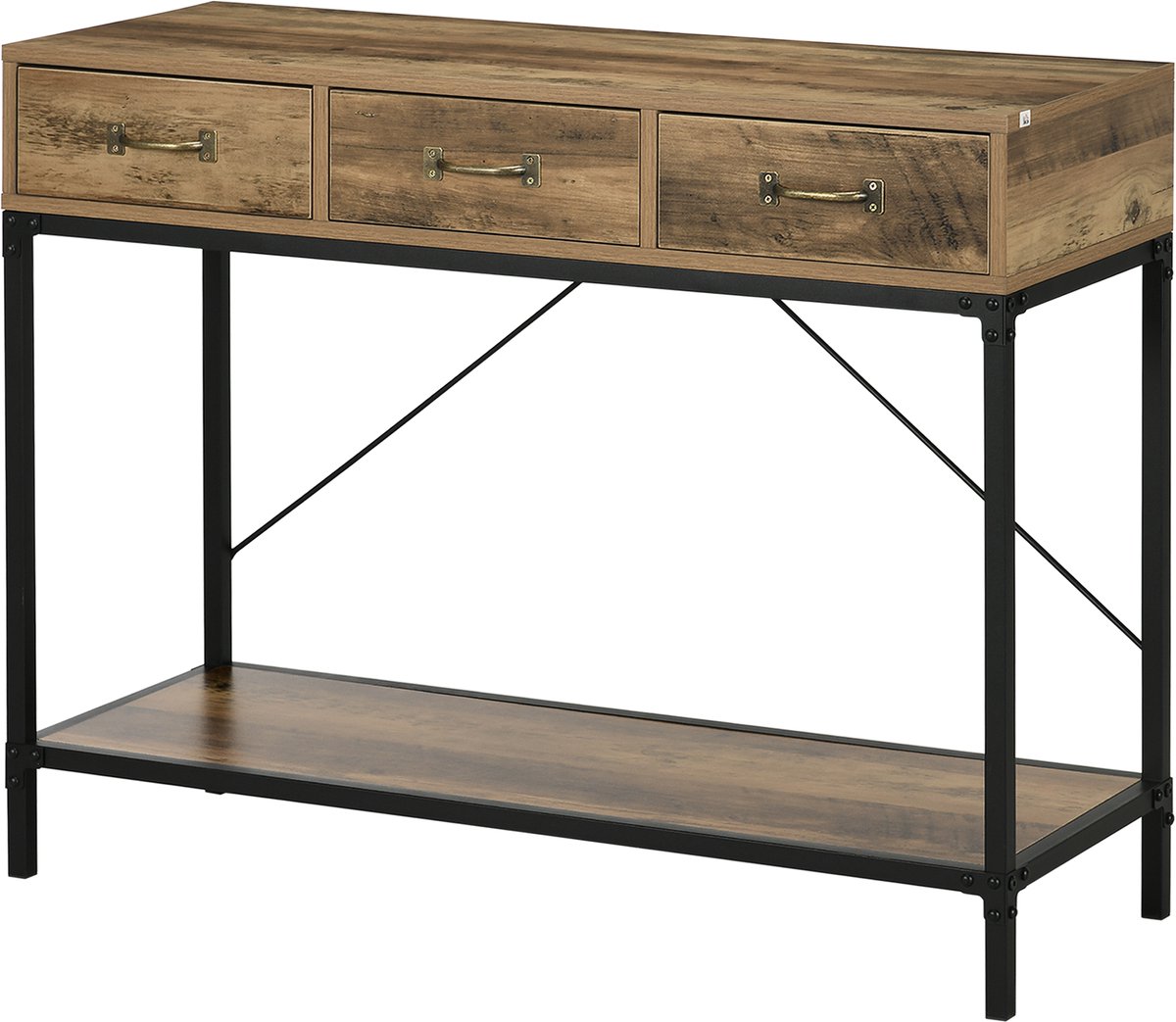 HOMCOM-Consoletafel-Spaanplaat-100x35x76,5cm-Bruin