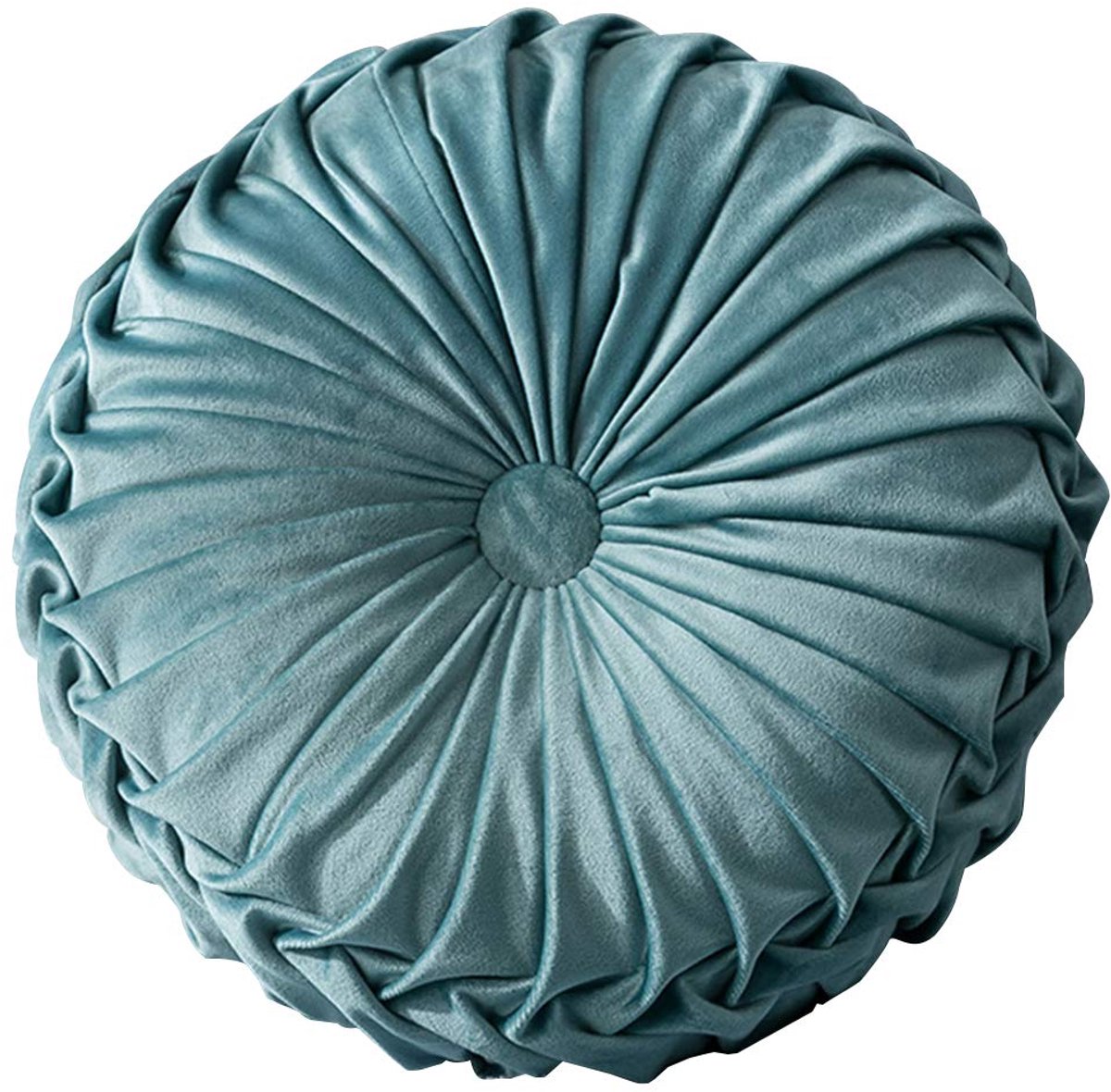 Unyqoos Rond decoratief pompoenkussen met fluwelen hoes voor diverse interieurstijlen in huis en auto lichtgrijs of blauw