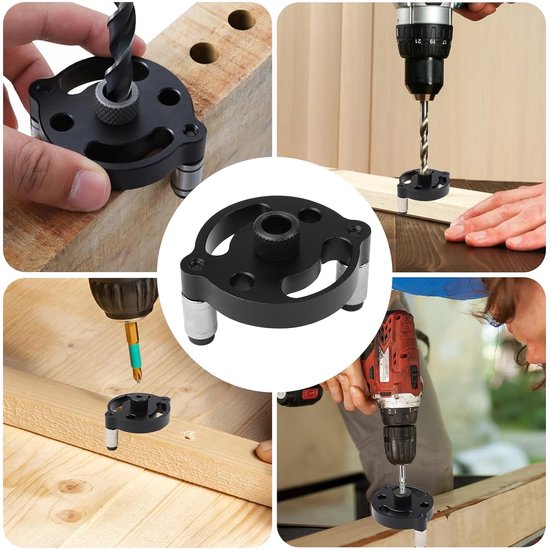Houtbewerking Boren Locator Tool Kit, 3-In-1 Self Center Dowel Jig Kit, Meubelpons Locator Ronde Dowel Hole Punch Tool, Kan Afzonderlijk Worden Gebruikt,B