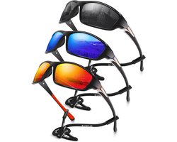 3-pack of men's polarized sports sunglasses, men's sunglasses with UV400 protection, perfect for cycling, fishing, and driving.