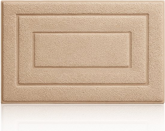 MAESON Badmat 60x90 cm - Antislip & Waterbestendig - Douchemat voor Badkamer - Groot - Beige - Geschikt voor Douche & Bad