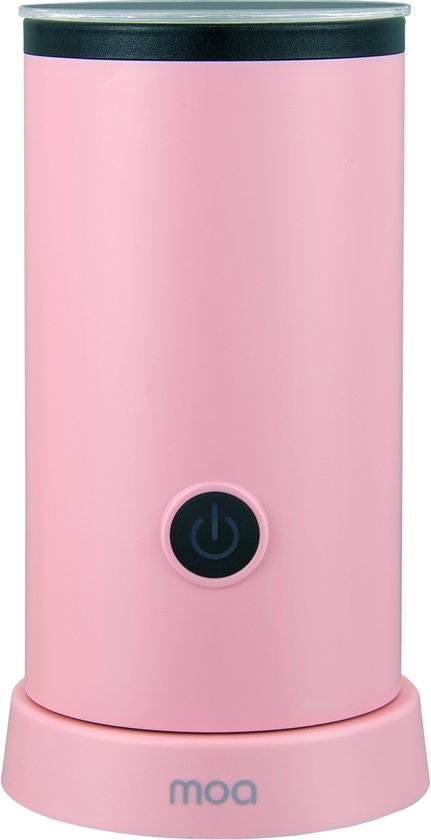 MOA Elektrische Melkopschuimer – 2-in-1 – 240 ML – Handige Melkschuimer voor Cappuccino – Melkklopper – Roze