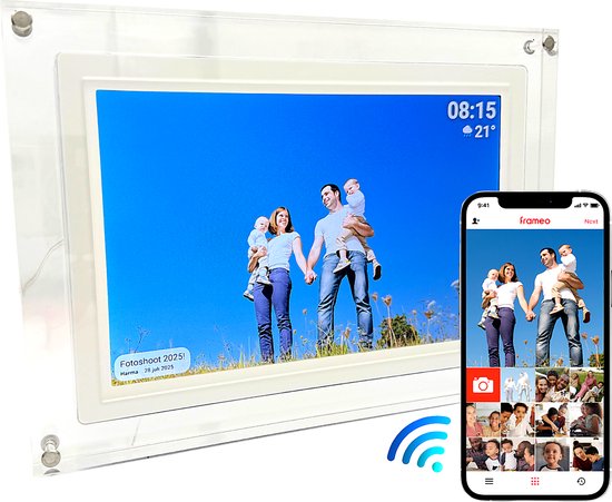 UMBRION Digitale Fotolijst - Acryl - Frameo - 10.1 inch - 32 GB - Digitale Fotolijst met Wifi - Digitaal Fotolijstje - Frameo Digitale Fotolijst - Digitale Fotokader - Digitale Fotolijsten