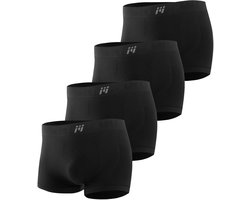 MEETHOO 4 Pack Sportondergoed - Sportonderbroek Boxer met 3D Technology - Kruipt niet op - Tegen schurende benen - Sport ondergoed mannen-Zwart-XL