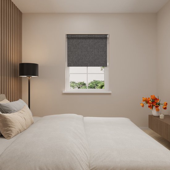 Store enrouleur électrique Easy Texture Blackout Anthracite 180 x 190 cm - CMD-02-P