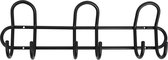 HOME It® kapstok met 3 haken Ø8 mm x 40 × 6,5 x 13 cm zwart
