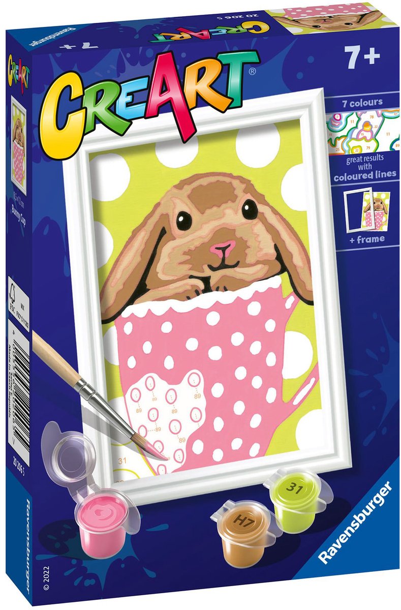 Ravensburger CreArt Bunny Cup - Schilderen op nummer voor kinderen — afbeelding 2