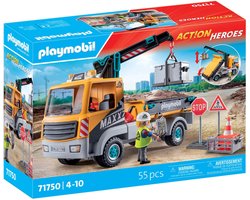 foto van PLAYMOBIL Action Heroes Vrachtwagen met kraan 71750