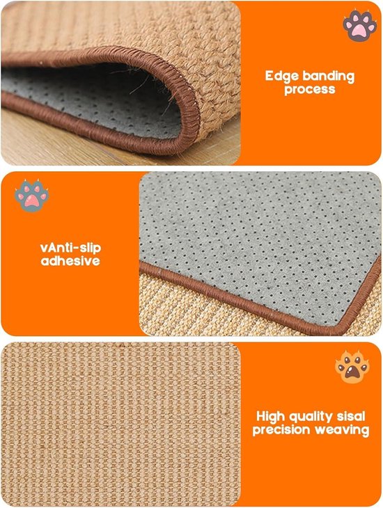 Kat Krabpaal Tapijt Bedekt Zelfklevende Krabpaal Planken Vervangende Onderdelen Knipbare Mat Kat Krabpaal for Bank Meubilair DIY Protector (Color : Beige, Size : 30 * 100cm