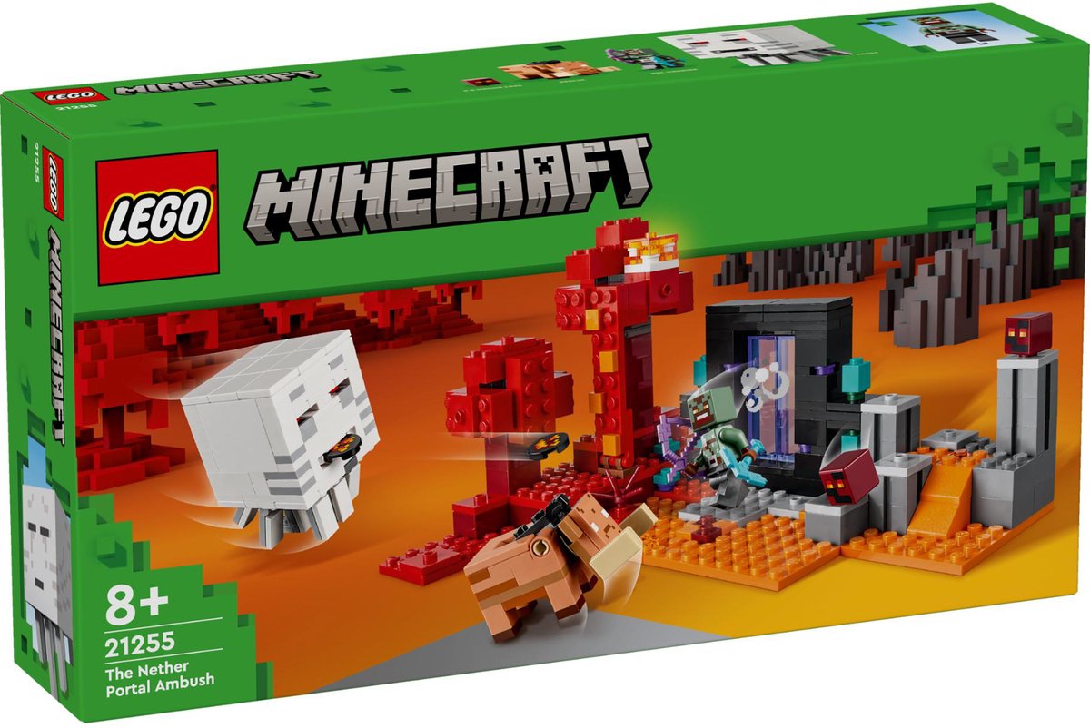 LEGO Minecraft Hinderlaag bij het Nether-portaal 21255
