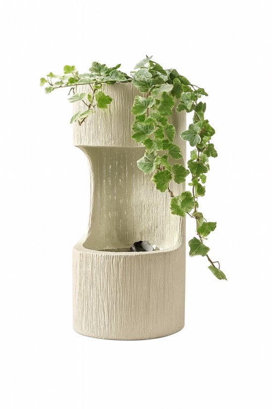 Lumineo - Waterornament - Waterfontein - Fonteintje - Kunsthars - Binnen & Buiten – Tuin Fontein met Bloempot – Instelbaar Watervolume – Rustgevende Decoratie