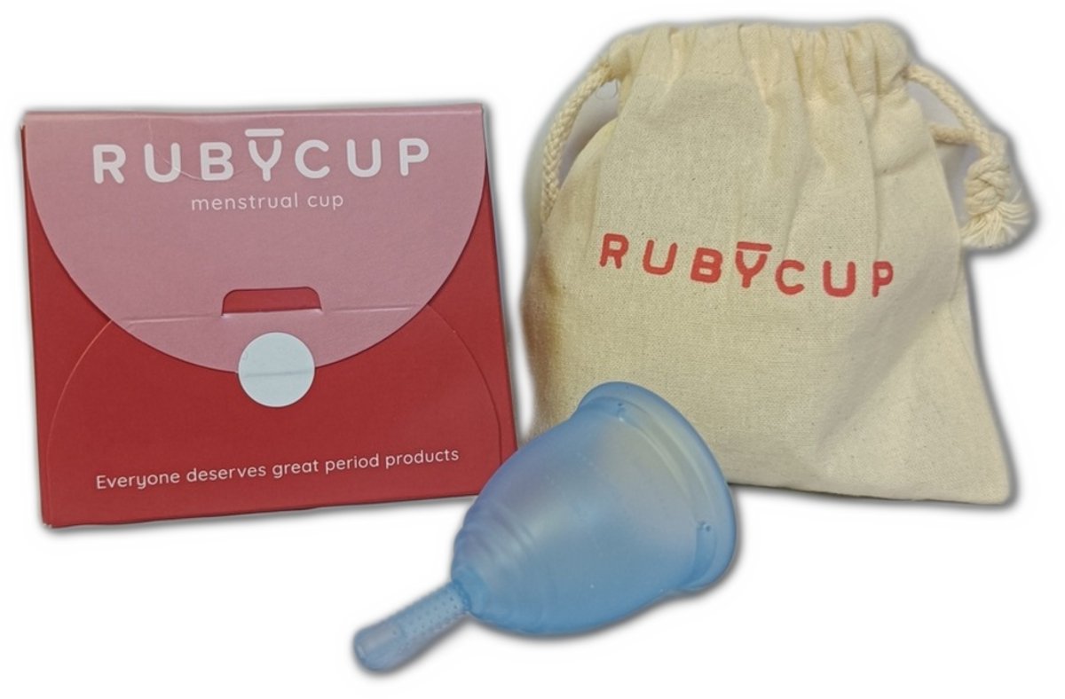 Ruby Cup Menstruatiecup – Herbruikbaar – Medisch Siliconen – 100% Vegan - Duurzaam & Comfortabel - small - Blauw